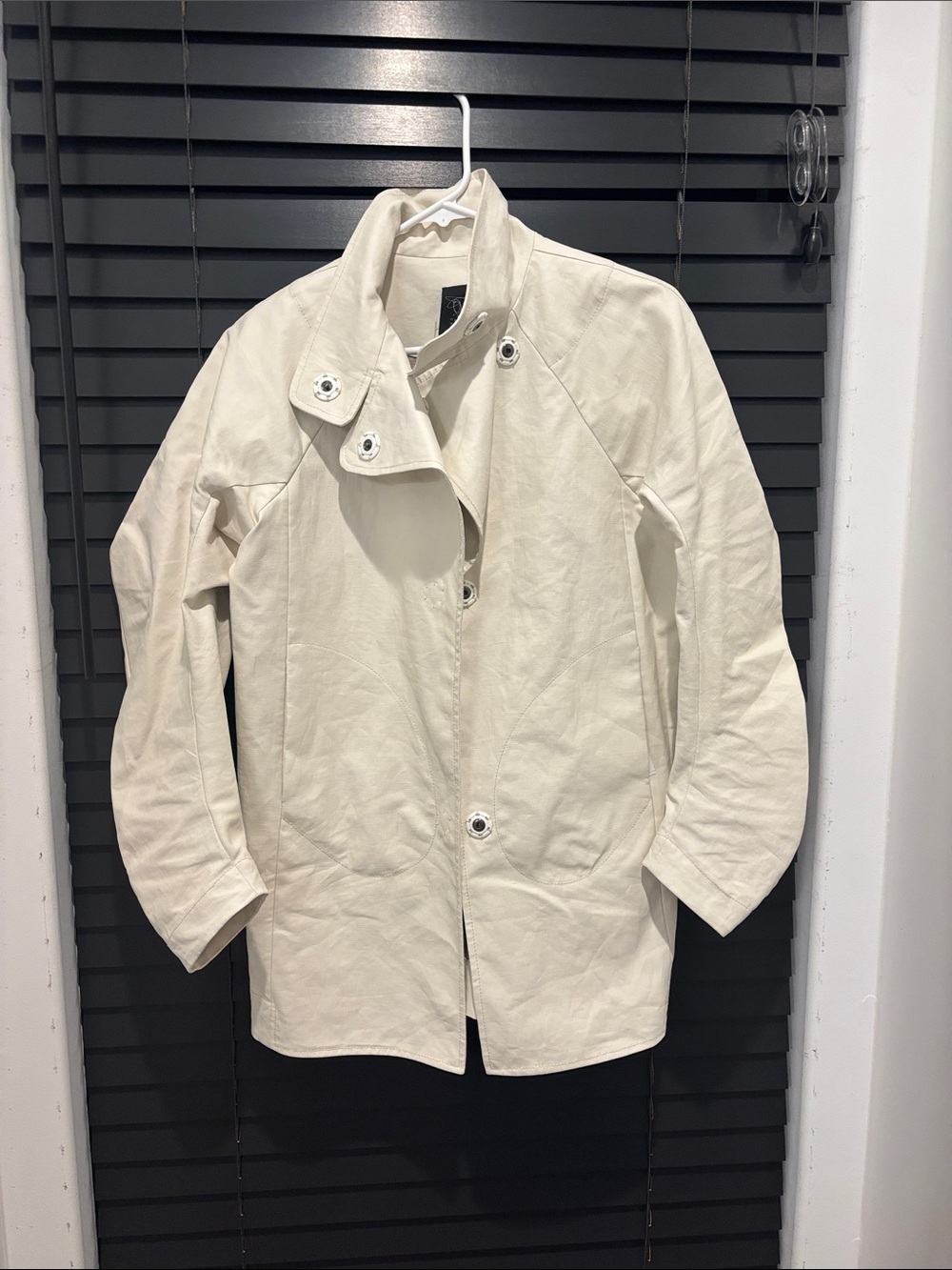 Zero + Maria Cornejo Off-White Asymmetric Button Jacket